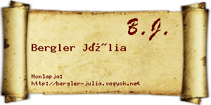 Bergler Júlia névjegykártya